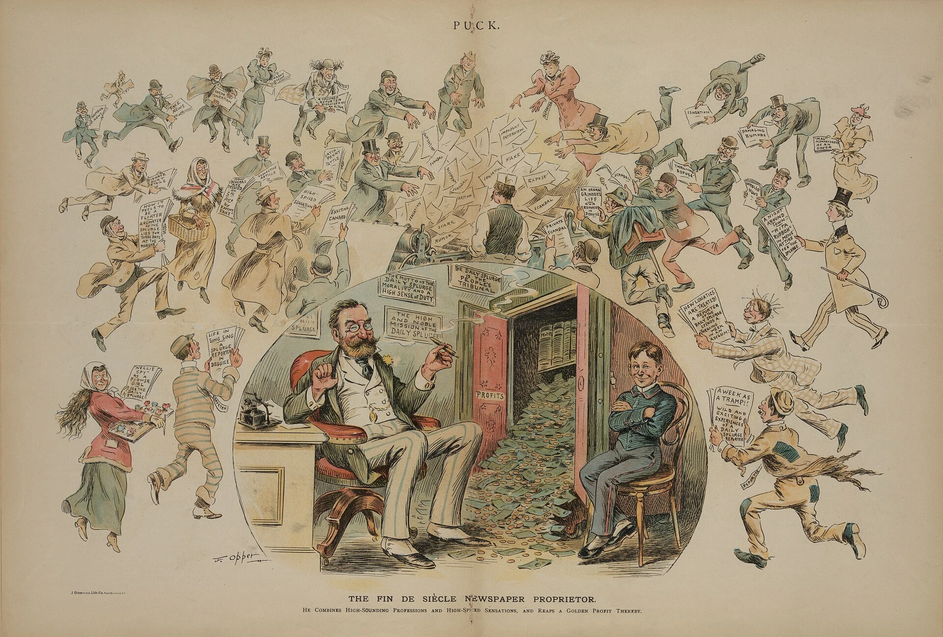 Frederick Burr Opper: The Fin de Siècle Newspaper Proprietor — Puck magazin, 1894. március 7.